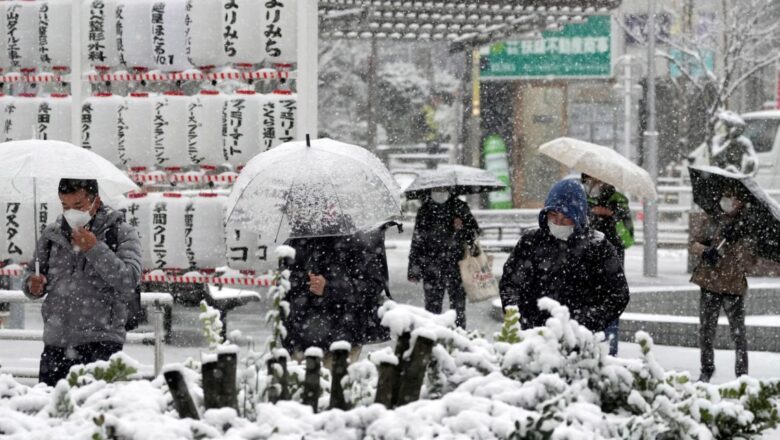 Un fuerte temporal de nieve mantiene a Tokio y los alrededores en alerta