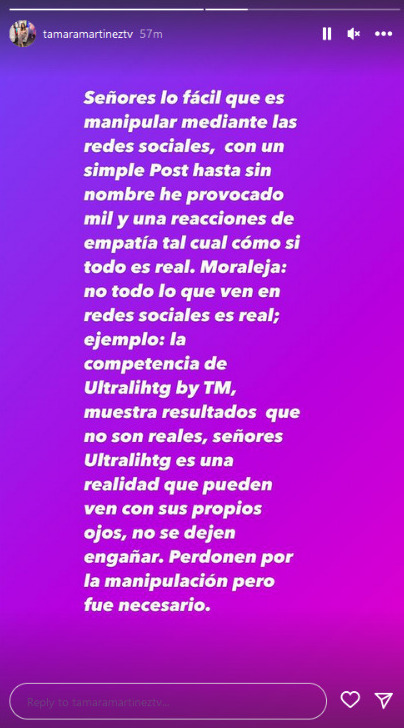 Tamara Martínez criticada por ella "para experimentar" Violencia doméstica