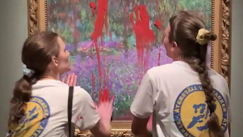 Activistas arrestados posteriormente de untar el cuadro de Monet con pintura