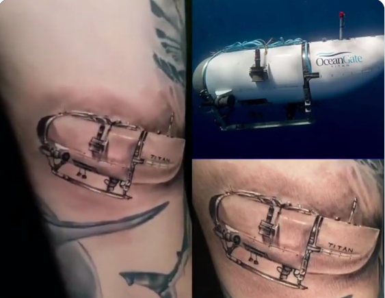 El brasileño se vuelve vírico tras tatuarse el submarino Titán