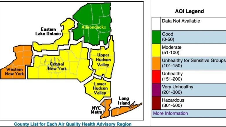 Eleva alerta sanitaria en Nueva York por humo procedente de Canadá: se restringen vuelos, colegios y actividades al salero vacante