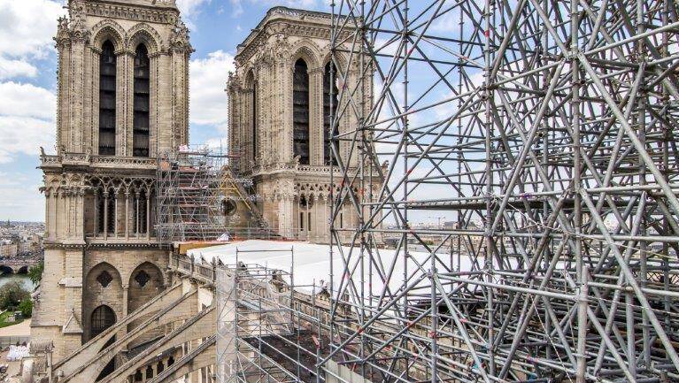 Las vigas de madera para la reconstrucción de la catedral llegan a Notre Dame de Paris