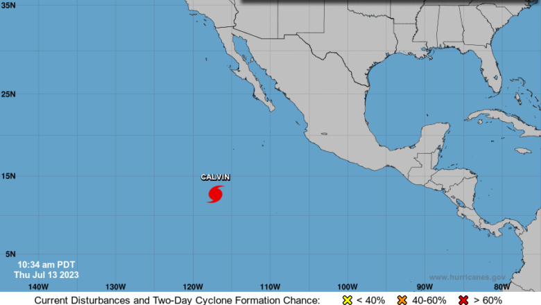 Tormenta tropical Calvin se convierte en huracán categoría 1 en el Pacífico mexicano