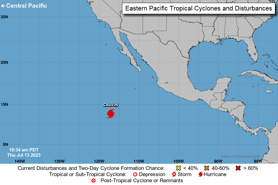 Tormenta tropical Calvin se convierte en huracán categoría 1 en el Pacífico mexicano