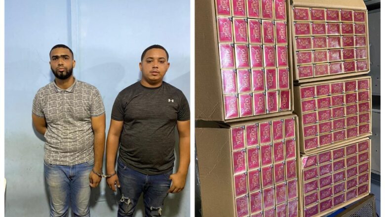 PN apresa dos hombres por contrabando de cigarrillos en Santiago